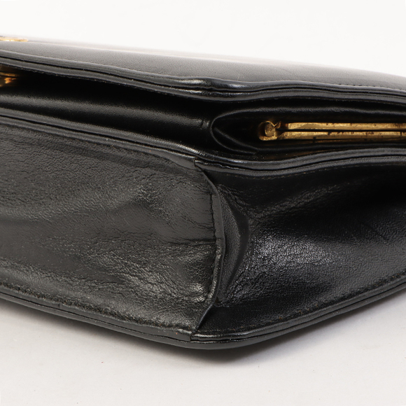 DIOR Logo Plate Metal Clasp Pocket Shoulder Bag Black - Picture 11 of 16